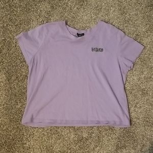 Rue 21 Purple Checkered T shirt.